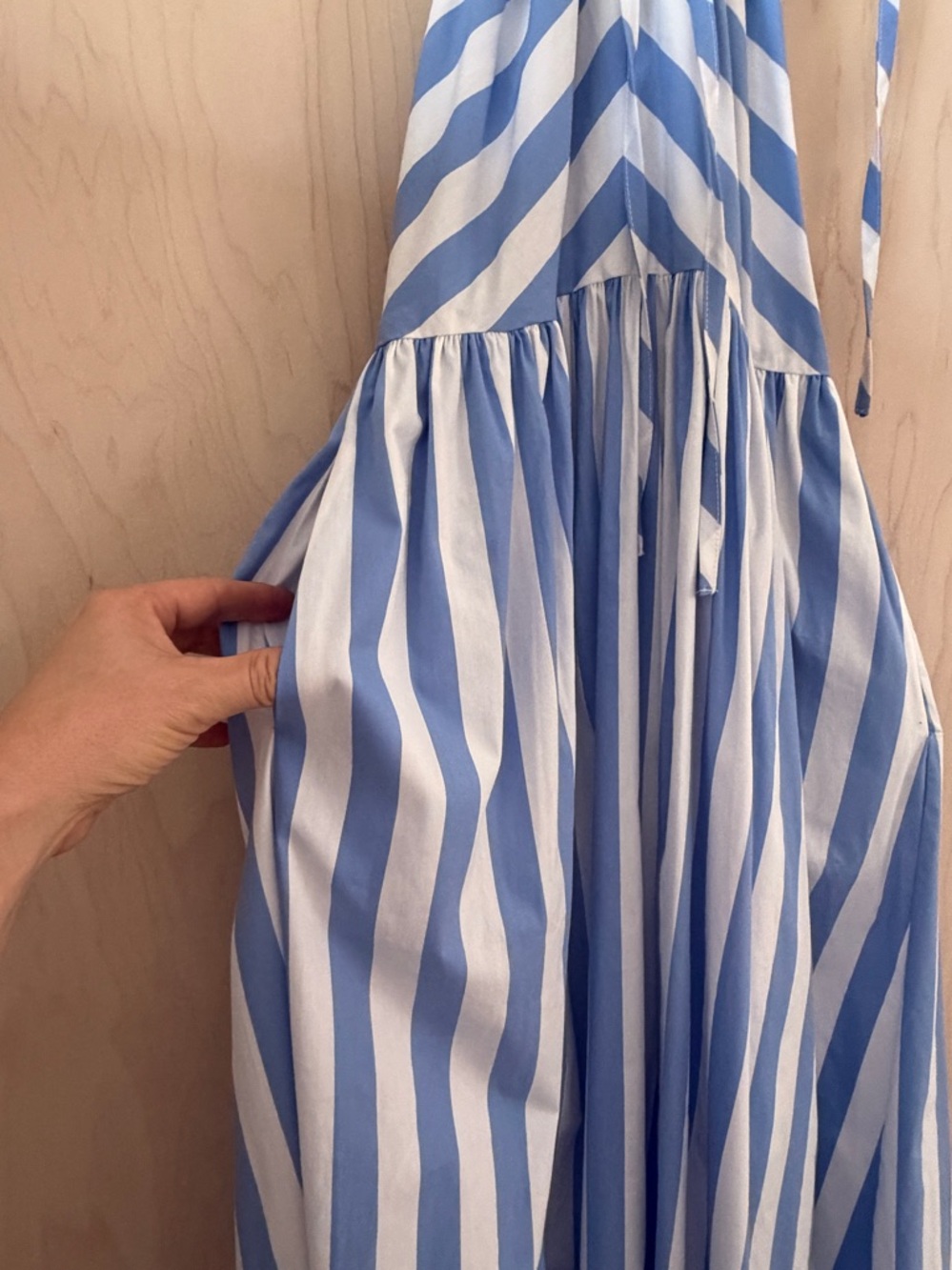 Avec Les Filles Blue and White Striped Halter Dress - Picture 5 of 10